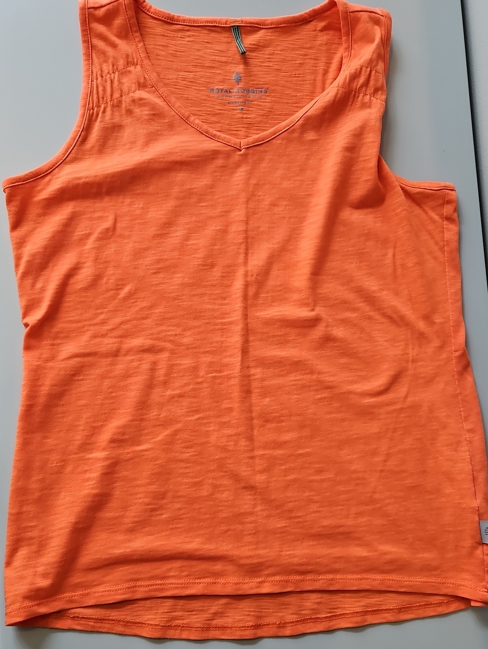 Royal Robbins Bright Orange V-Neck Sleeveless Top - Womens Medium